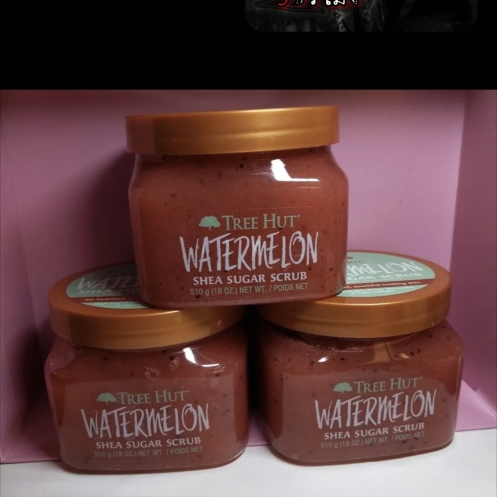 Lot of 3 Tree Hut watermelon Shea Sugar Body Scrub Each 18 oz - Picture 2 of 3